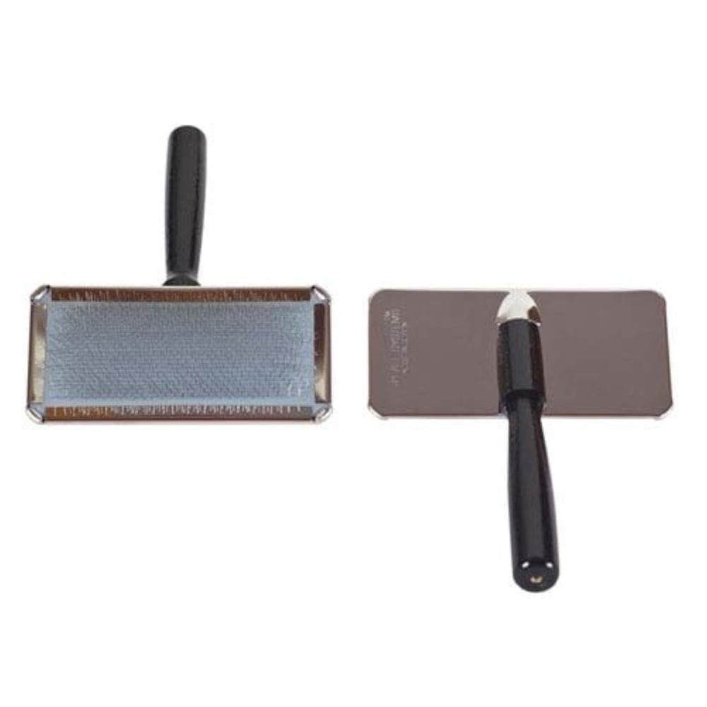 All Systems Slicker Brush Large front view — detangles dense coats safely and with ease.