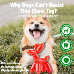 Allcoke Balloon Dog Toy chew-action red emphasizes boredom-busting play sessions.