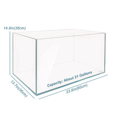 Allcolor Ultra Clear Rimless Aquarium Tank side view with low iron glass for vibrant colors