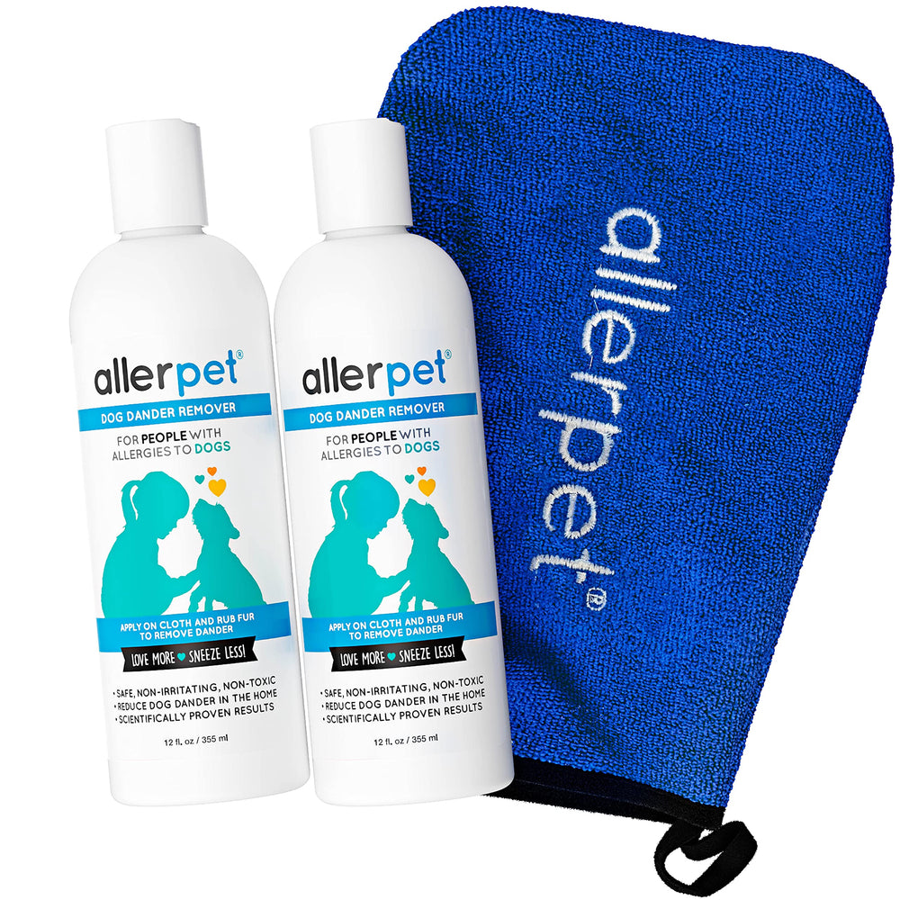 Allerpet dog dander remover applicator mitt for easy, gentle application