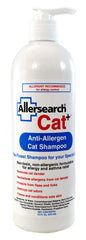 Allersearch Cat+ Anti-Allergen shampoo bottle front showing gentle cleanse and dander reduction