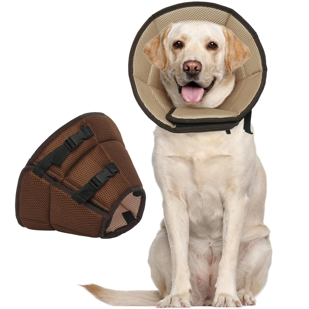 Allroaring soft dog cone for large dogs front view supports comfortable recovery.