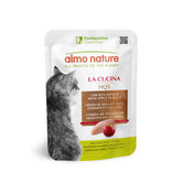 Almo Nature HQS cena pollo manzana en gelatina, sabor jugoso para gatos exigentes.
