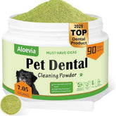 Aloevia dog dental powder packaging ready for daily care and convenient dosing.