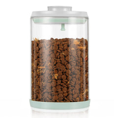 Aloxina dog treat container with airtight lid keeps snacks fresh on the counter.