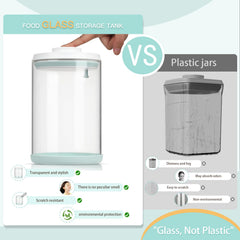Aloxina 2qt glass jar offers durable storage for pantry staples.