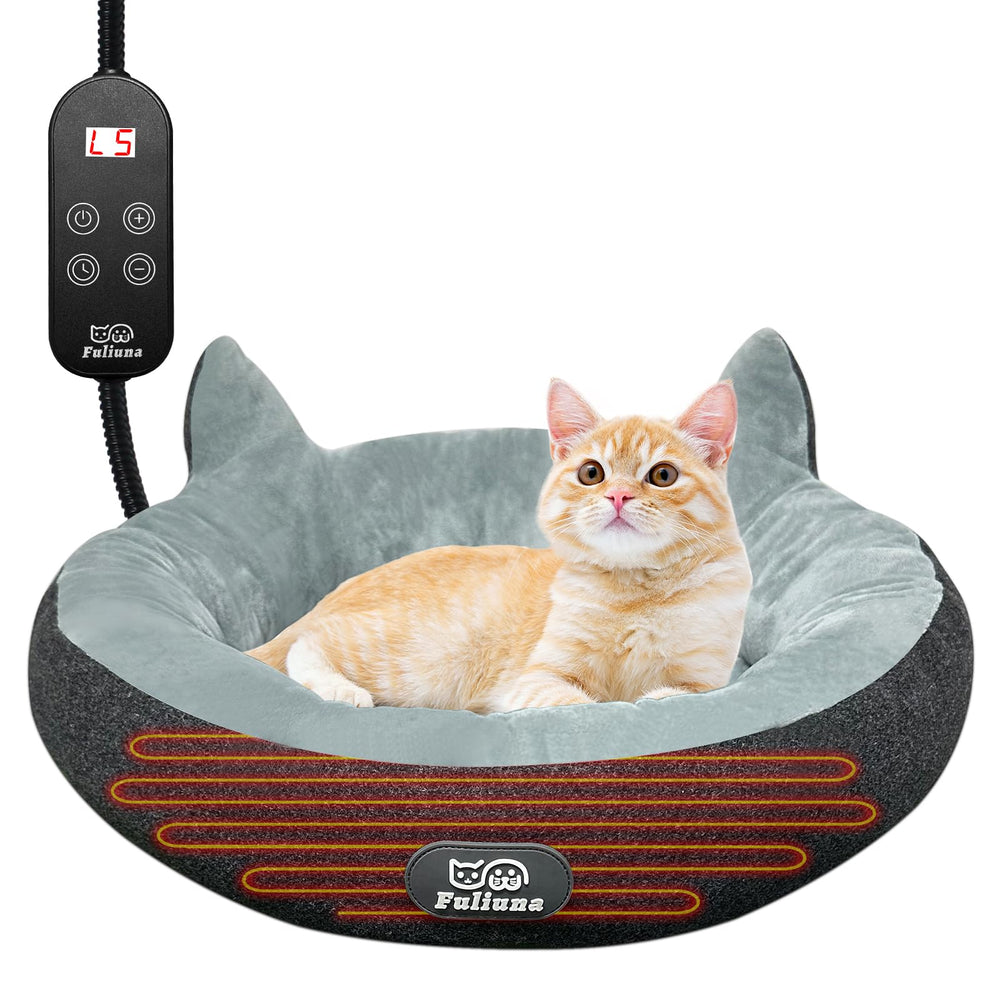 Alpcouts heated cat bed donut provides cozy warmth for small indoor cats.