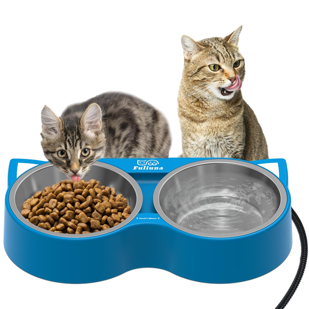 Alpcouts heated cat bowl outdoor-winter-use keeps water unfrozen for outdoor pets.