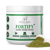 Alpha Dog Nutrition packaging highlights a professional-grade dental care formula