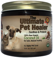 ALPHA PET ZONE coconut oil bottle pour for easy topical application and skin soothing