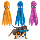 Alphatool squeaky octopus orange toy boosts interactive play and fetch for dogs