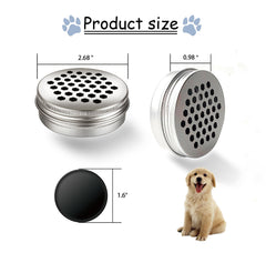 Nose Work for Dogs aluminum container highlights sturdy, bite-resistant can for long-lasting use.