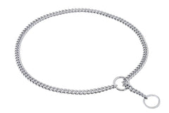 Alvalley metal chain dog show collar chrome—18in long for formal events