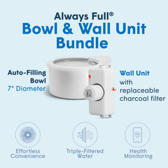 Always Full self-refilling bowl in action delivers constant fresh water for pets