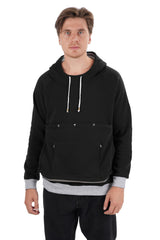 ALYC Carrier Hoodie close-up in soft fleece highlights warmth and cozy comfort for wearer and pet