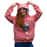 ALYC Pet Carrier Hoodie pink front pocket for hands-free pet cuddling