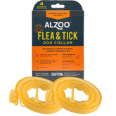 ALZOO natural flea & tick dog collar closeup shows plant-based protection for outdoors