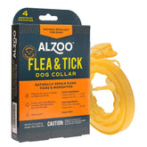 ALZOO natural flea and tick collar packaging showing plant-based protection for pets.