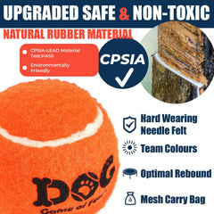 AMA SPORT dog-tennis-balls floating in water for carefree fetch and play.