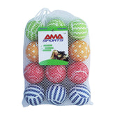 AMA SPORT Squeaky Tennis Balls pack 12 in bright colors for easy visibility during fetch.