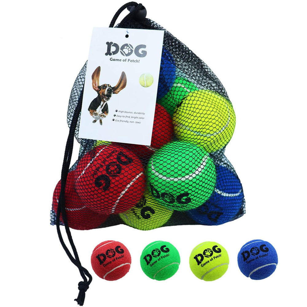 AMA SPORT tennis balls dogs-12-pack ready for backyard fetch and daily exercise.