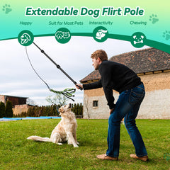AmaCielo Flirt Pole extended length offers a wider chase arc for active dogs.