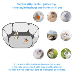 Amakunft playpen folded flat for easy storage and transport.