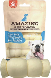 Amazing Dog Treats beef cheek rolls mega thick 5-6in for long-lasting chews.