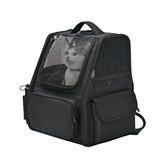 Amazon Basics pet backpack with ventilated mesh for airflow during travel.