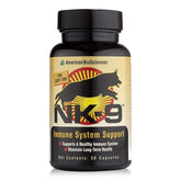 American BioSciences NK-9 bottle front for pet immune support.