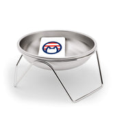 Americat raised bowl stand front view for easier feeding and cleaner floors.