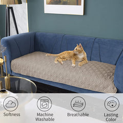 Ameritex blanket cover draped over sofa demonstrating spill-resistant layer