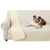 Ameritex Pet Bed Cover shows waterproof coating protecting furniture from spills