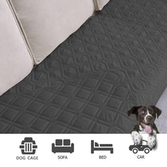 Ameritex pet-friendly blanket on bed protects mattress and reduces mess.