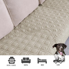 Ameritex sofa protection on a couch illustrates pet-friendly furniture defense