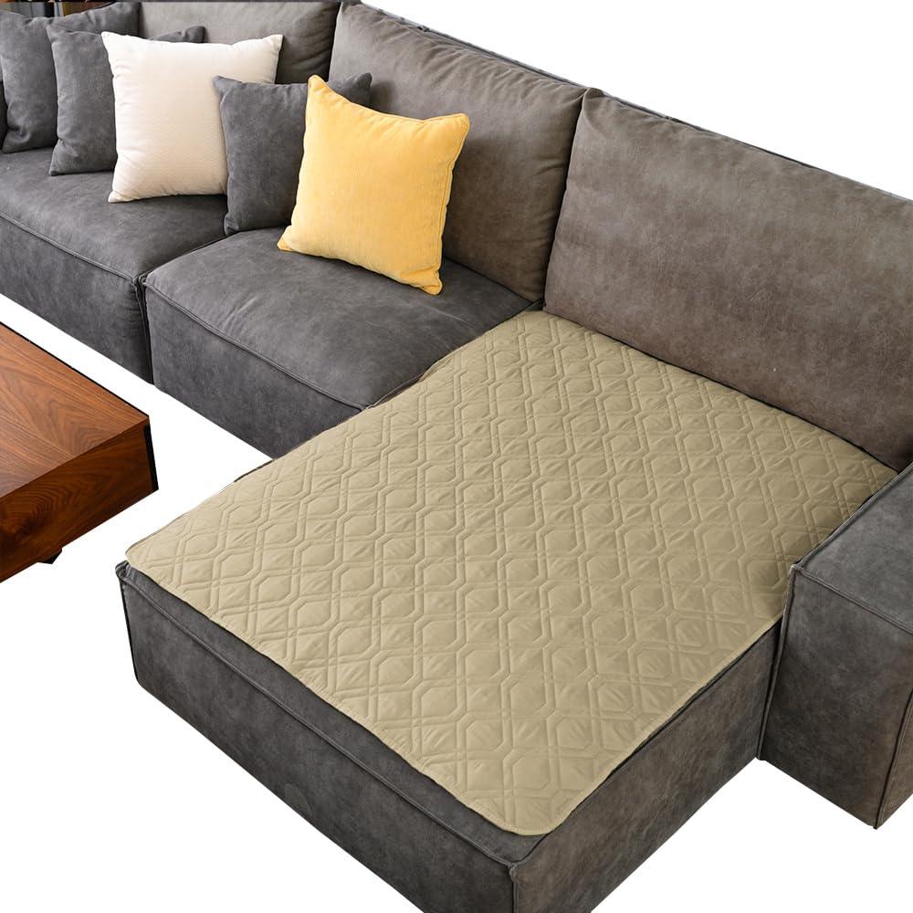 Ameritex waterproof bed cover on sofa protects furniture from spills.