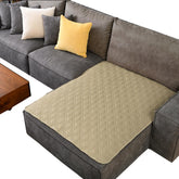 Ameritex waterproof bed cover on sofa protects furniture from spills.