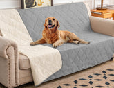 Ameritex waterproof dog bed cover with anti-slip back protects sofa from spills and pet mess.