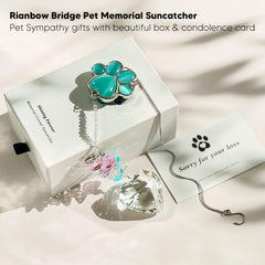 AMETHUARTZ pet memorial suncatcher crystal-sphere highlights rainbow reflections for comforting reminders.