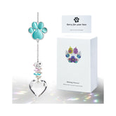 AMETHUARTZ pet memorial suncatcher paw crystal frames sunlight to honor a cherished pet.