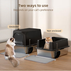 Amniau extra-large litter box shows spacious interior for big cats