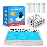 AMOGOGOPET litter bags setup view shows crystal-tray compatibility for easy changes