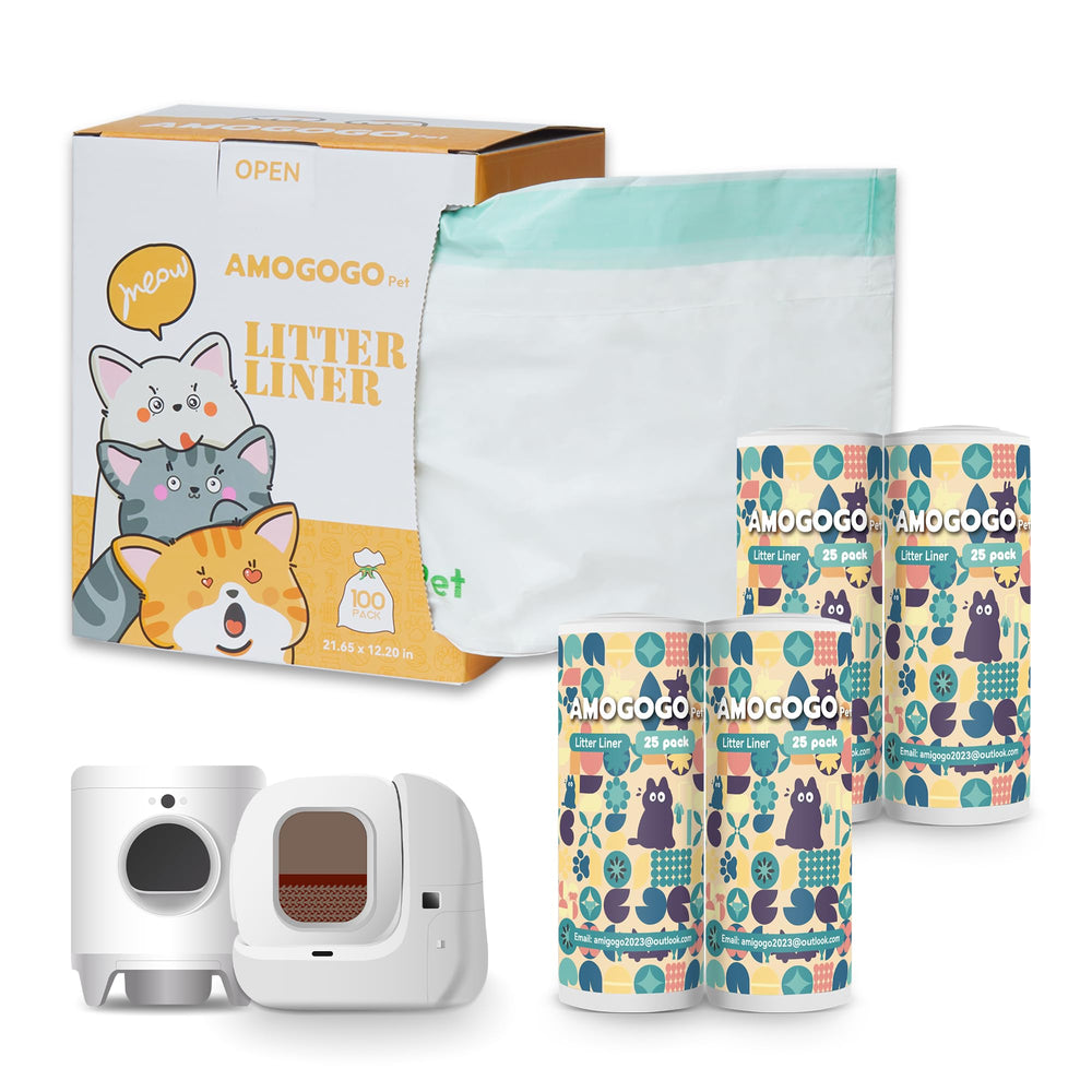 AMOGOGOPET self-cleaning bags in a dispenser show quick-access bag changes.