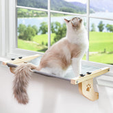 AMOSIJOY cat sill window perch shows easy assembly for fast setup.