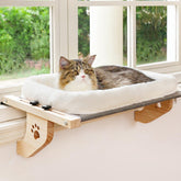 AMOSIJOY cat sill window perch with cushion bed cover for cozy lounging