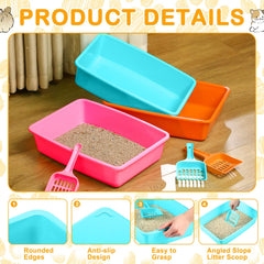 Amyhill cat litter pan 4-sided lift design eases cleaning and disposal