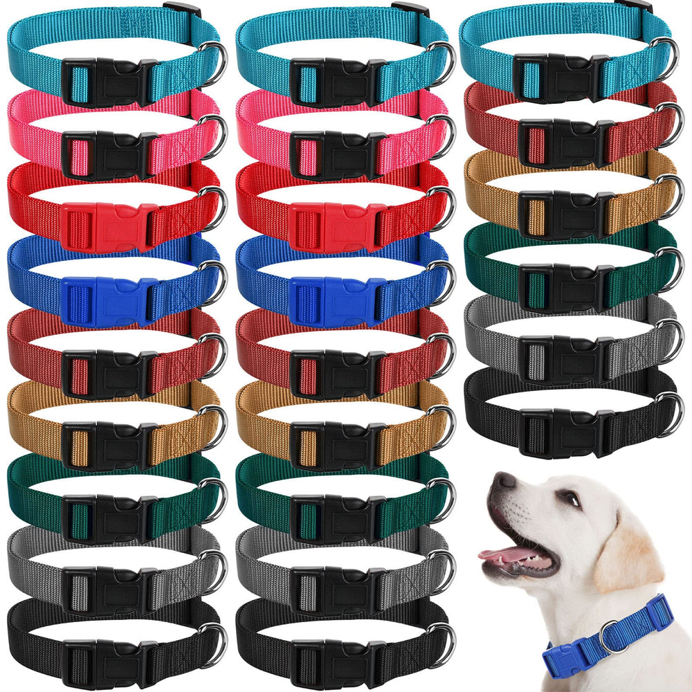 Amylove bulk dog collar set showing the 27-piece collection for multi-pet households