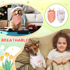 Amylove rainbow pattern dog bandana adds festive looks for holidays and events.
