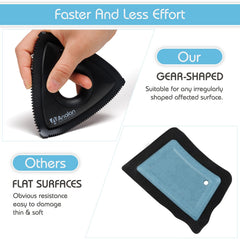 Analan Mini Pet Hair Remover on a plush couch for fabrics
