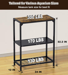 AnBaiMei 20-Gallon Stand adjustable middle shelf enables flexible layout